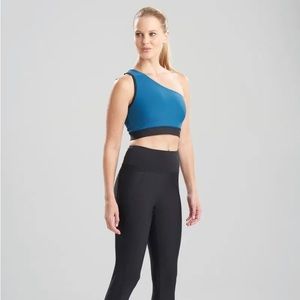 Josie Natori Soltice asymmetrical sports bra size large